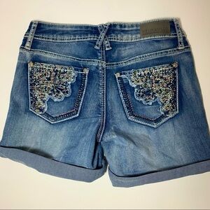 VTG Hydraulic blue jean shorts with jeweled pockets size 5/6